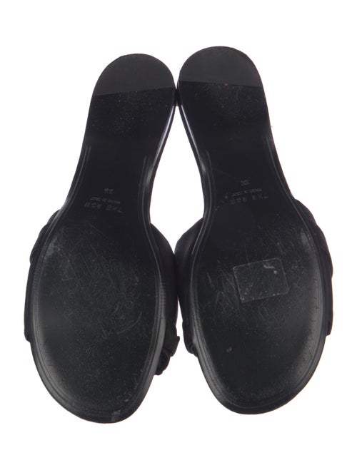 The Row Satin Ruffle Embellishment Slides