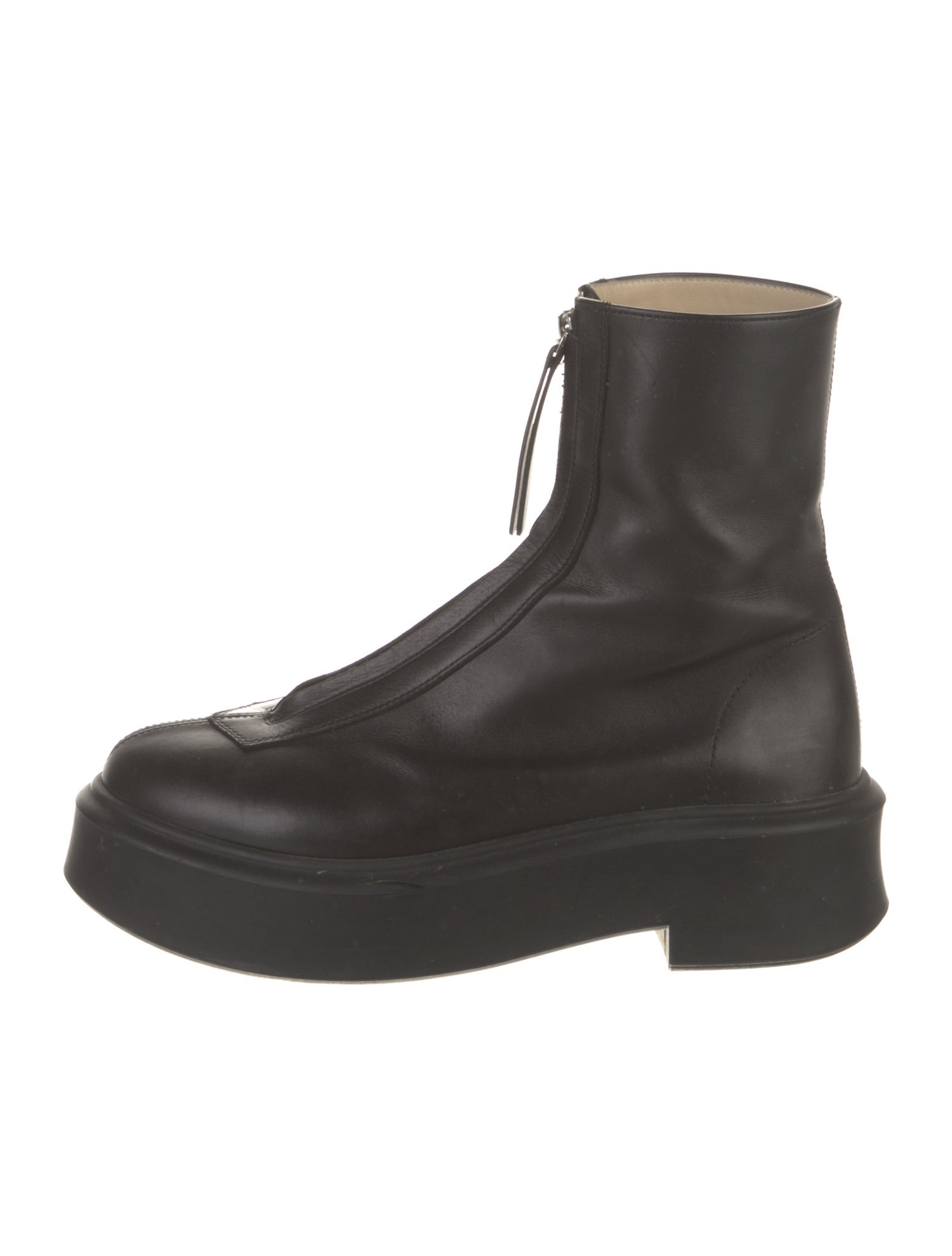 The Row Zipped 1 Leather Combat Boots