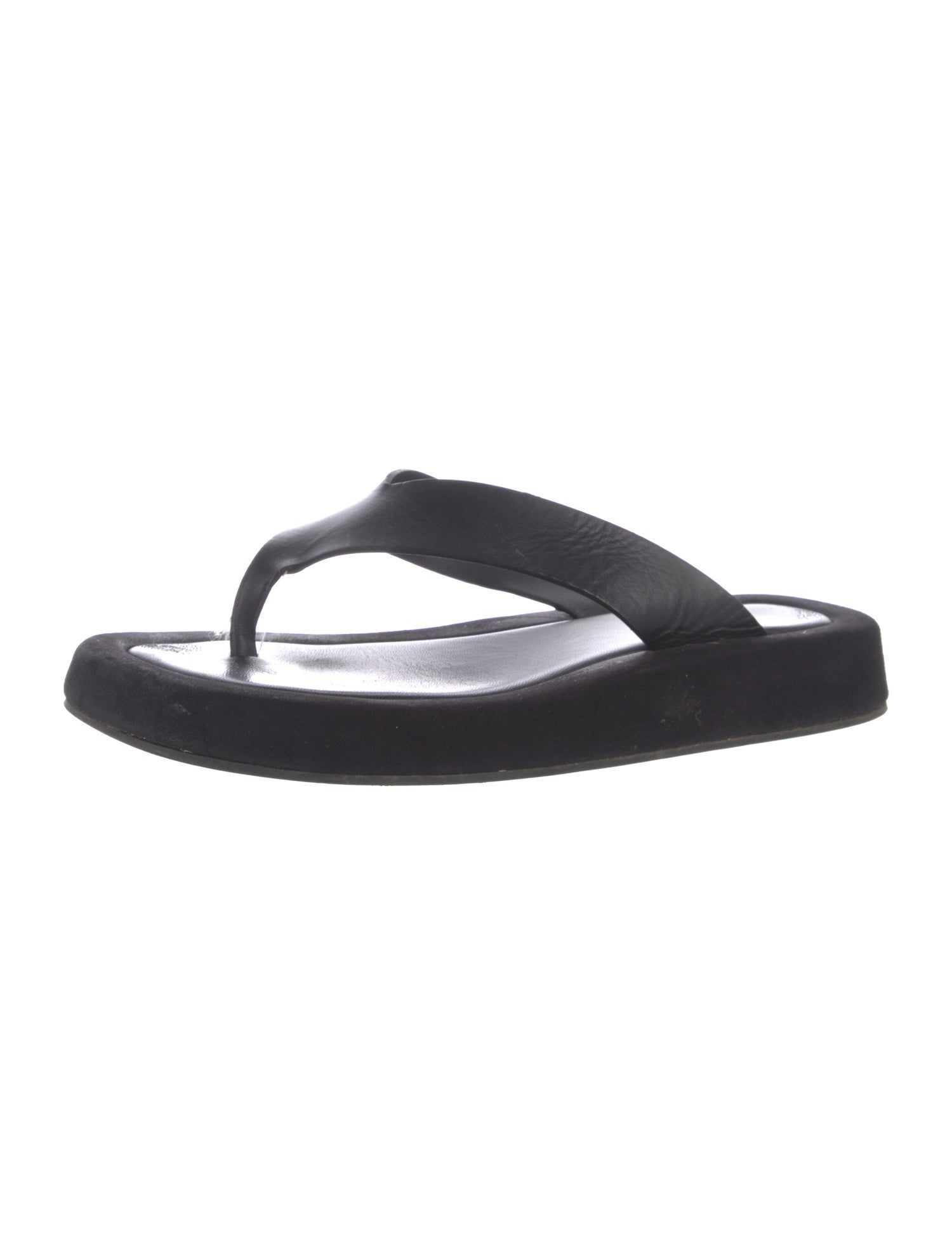 The Row Ginza Leather T-Strap Sandals