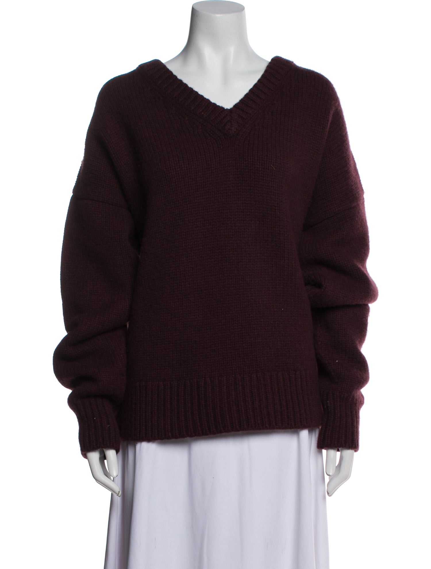 The Row Merino Wool V-Neck Sweater