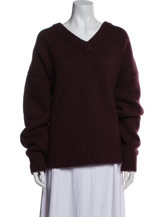 The Row Merino Wool V-Neck Sweater