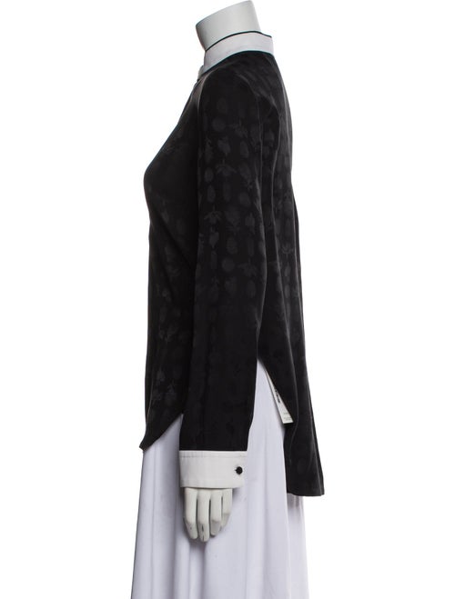 The Row Silk Mock Neck Button-Up Top