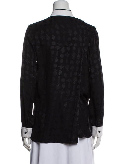 The Row Silk Mock Neck Button-Up Top