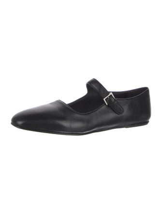 The Row Ava Leather Mary Jane Flats
