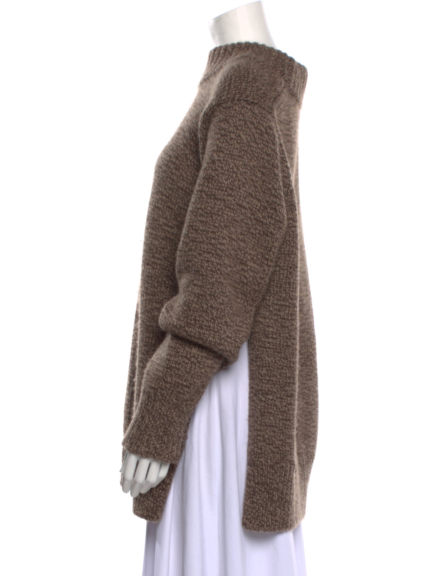 The Row Mock Neck Slit Wool Sweater