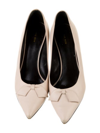 The Row Leather Bow Accents Pumps