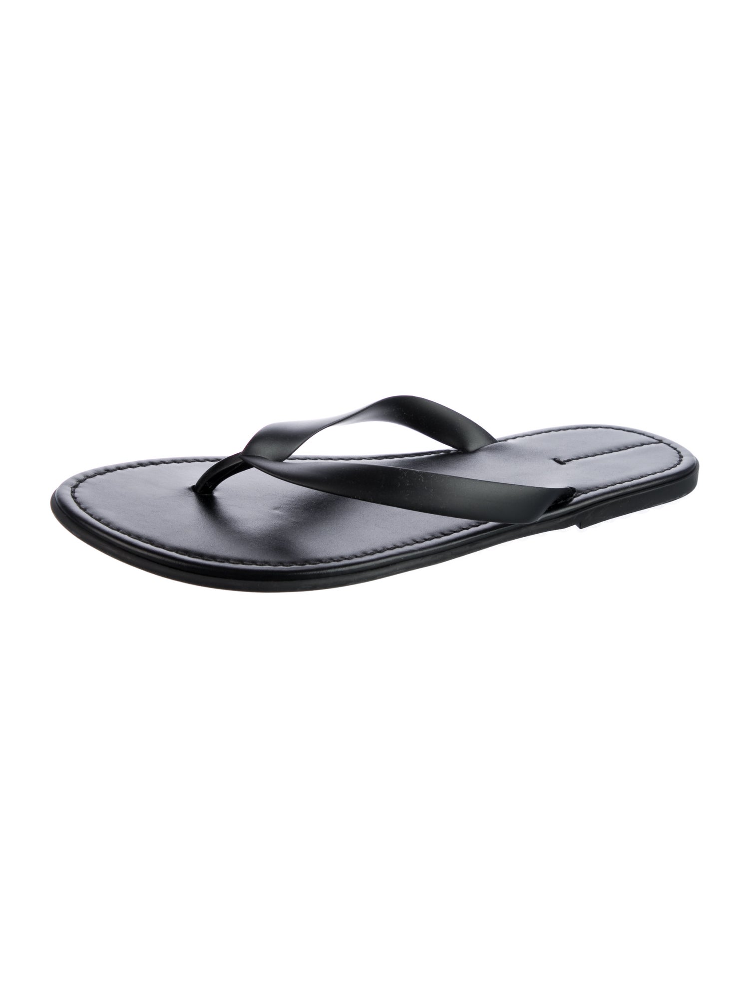 The Row Beach Flip Flop Leather Flip Flops