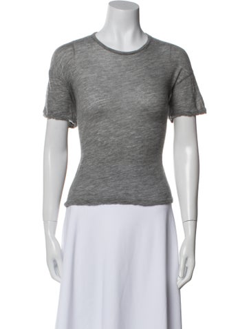 Pre-owned The Row Cashmere Crew Neck T-shirt In Gray