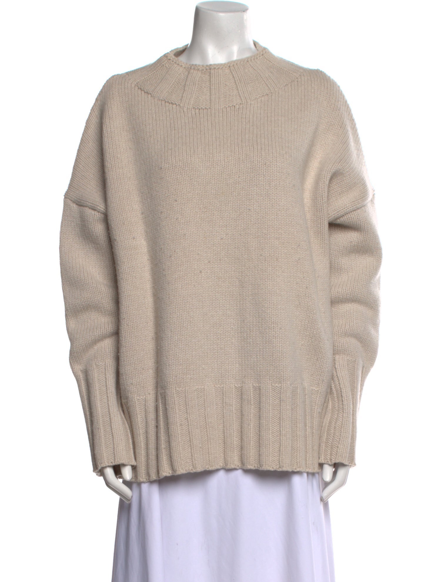 The Row Merino Wool Mock Neck Sweater