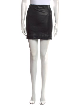 The Row Leather Mini Skirt