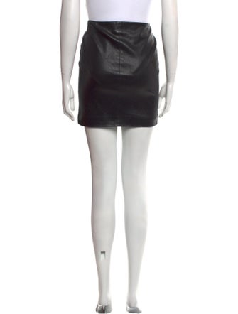 The Row Leather Mini Skirt