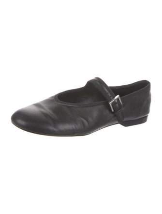 The Row Boheme Leather Mary Jane Flats