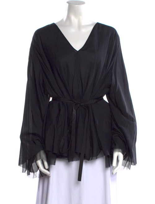 The Row V-Neck Long Sleeve Blouse