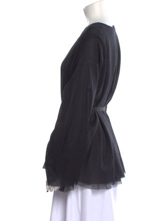 The Row V-Neck Long Sleeve Blouse