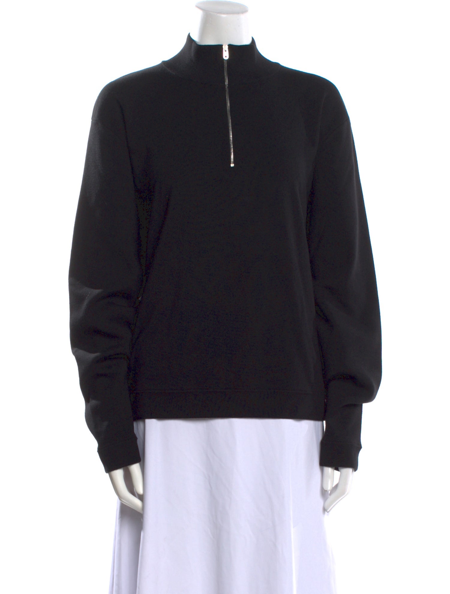 The Row Merino Wool Mock Neck Sweatshirt