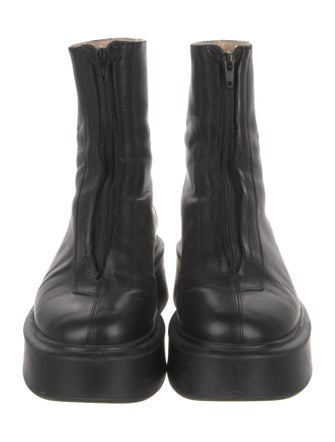 The Row Zipped I Leather Combat Boots