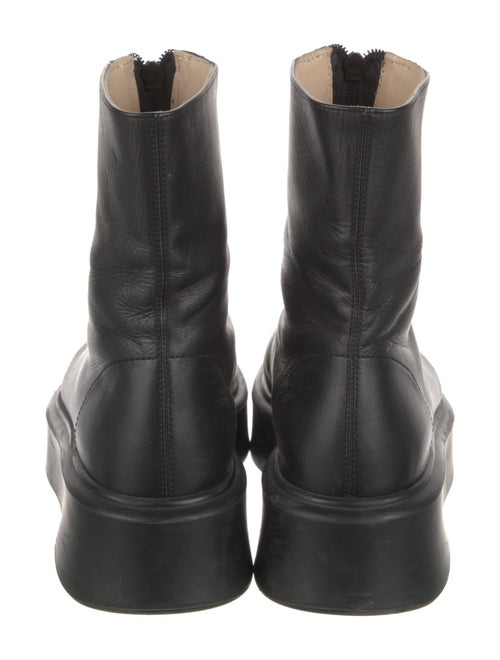 The Row Zipped I Leather Combat Boots
