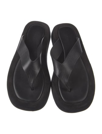 The Row Leather Flip Flops