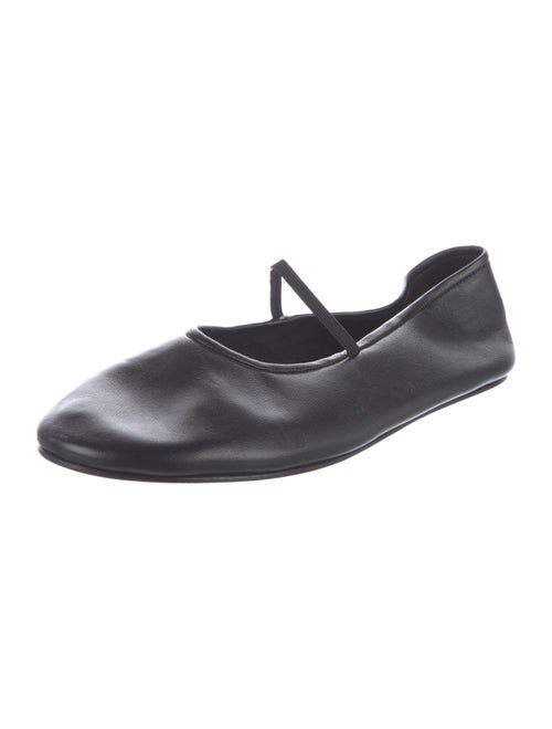 The Row Elastic Leather Mary Jane Flats