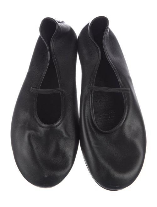 The Row Elastic Leather Mary Jane Flats