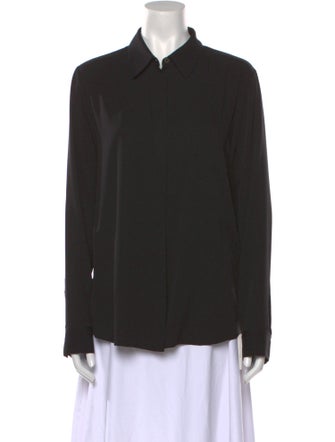 The Row Silk Long Sleeve Button-Up Top
