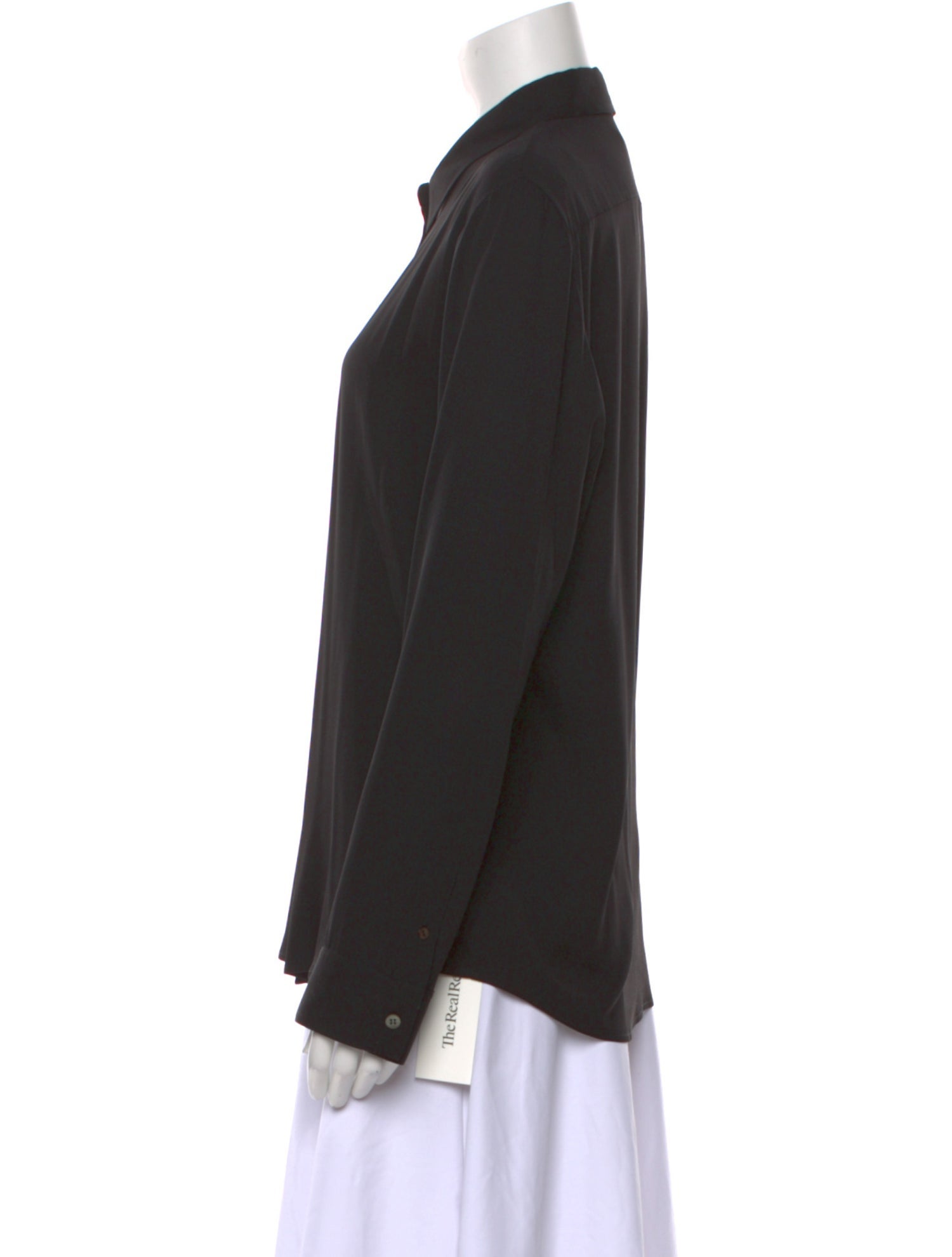 The Row Silk Long Sleeve Button-Up Top