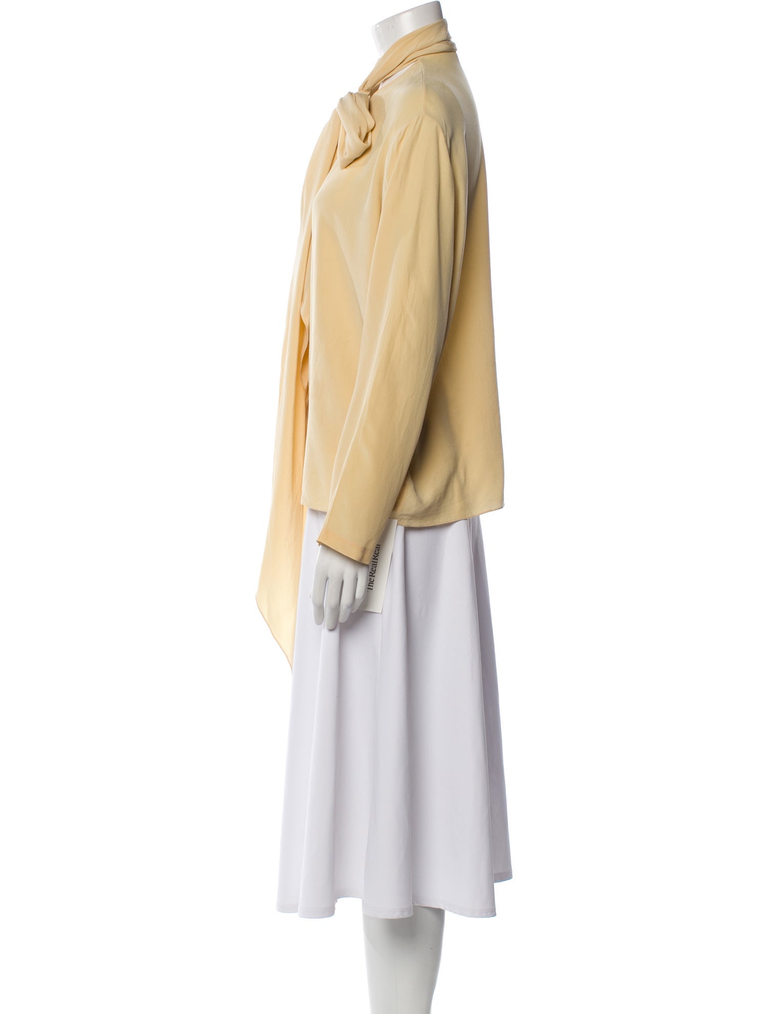 The Row Silk Tie Neck Blouse