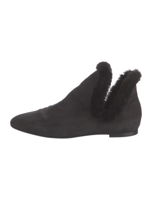 The Row Suede Fur Trim Chelsea Boots