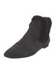 The Row Suede Fur Trim Chelsea Boots