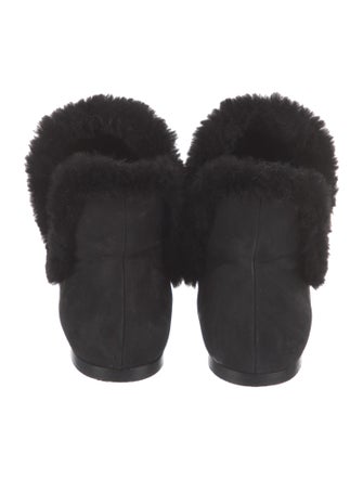 The Row Suede Fur Trim Chelsea Boots