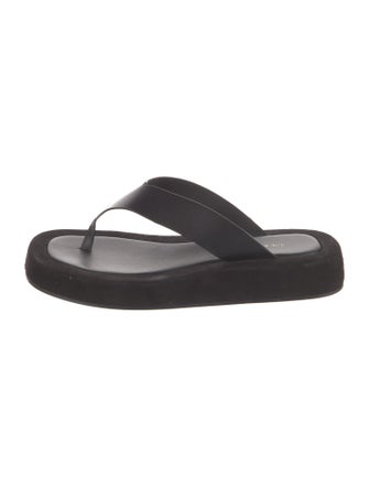 The Row Leather Flip Flops