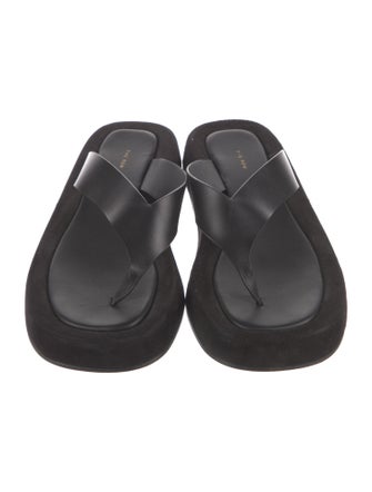 The Row Leather Flip Flops