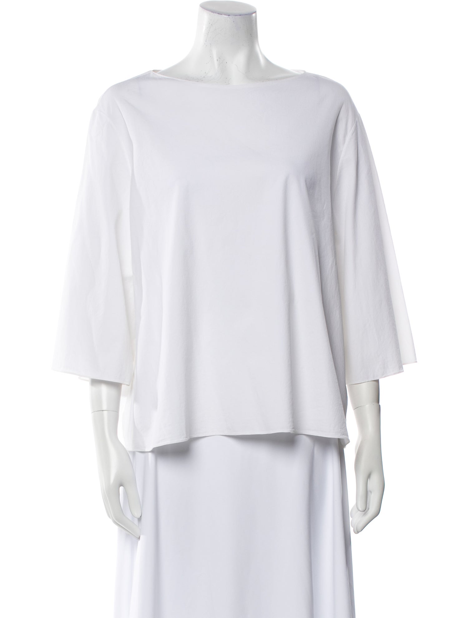 The Row Bateau Neckline Three-Quarter Sleeve Blouse