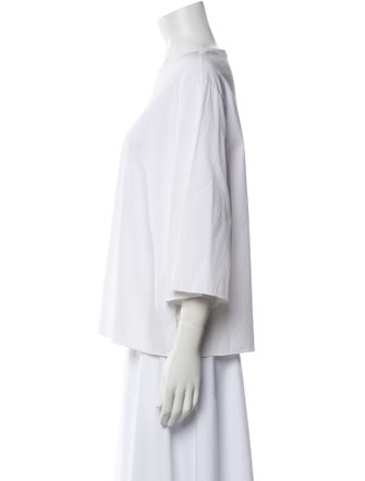 The Row Bateau Neckline Three-Quarter Sleeve Blouse