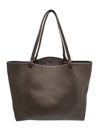 The Row Leather Park Tote w/ Pouch