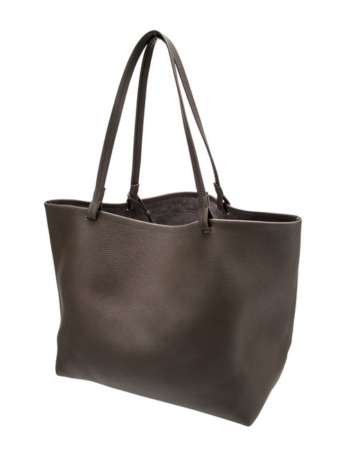 The Row Leather Park Tote w/ Pouch