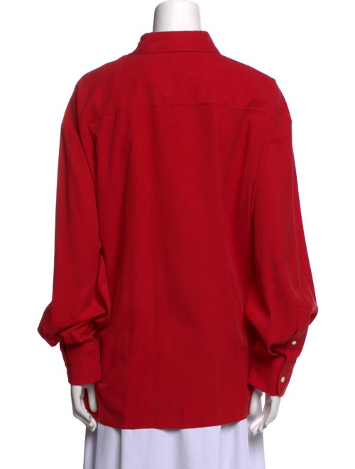 The Row Silk Long Sleeve Button-Up Top