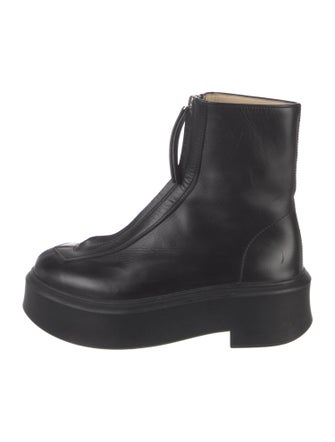 The Row Zipped 1 Leather Combat Boots