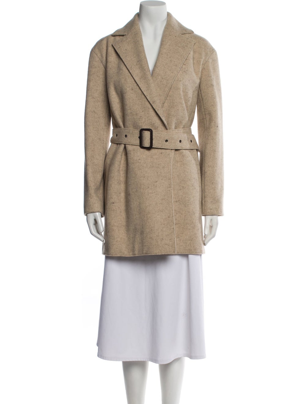 The Row Wool Down Coat Neutrals Pointed Collar Kn… - image 1