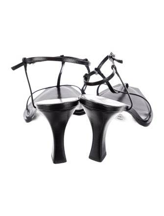 The Row T Bar Leather T-Strap Sandals