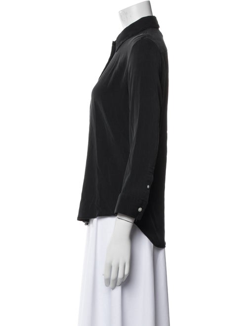 The Row Silk Three-Quarter Sleeve Button-Up Top