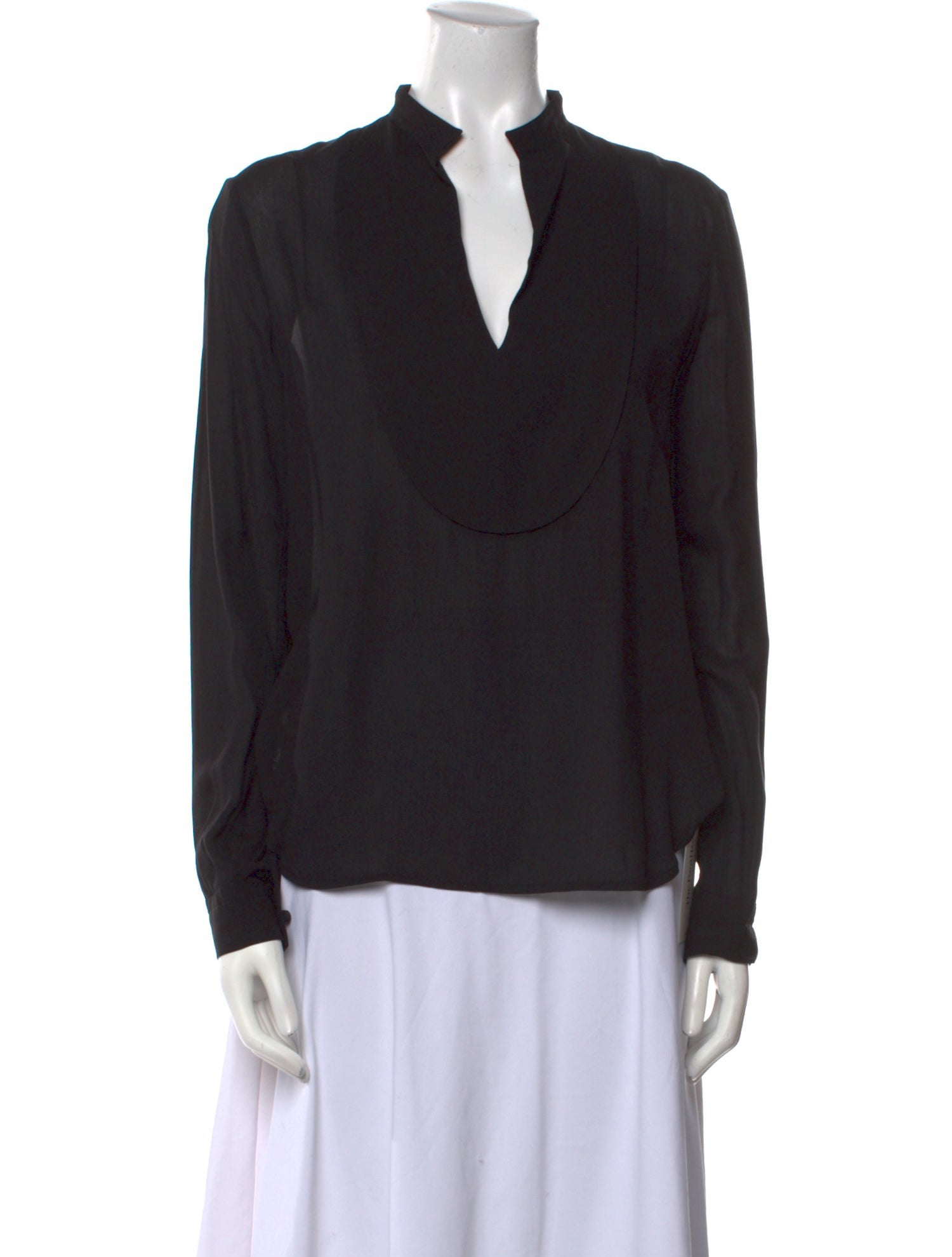 The Row V-Neck Long Sleeve Blouse