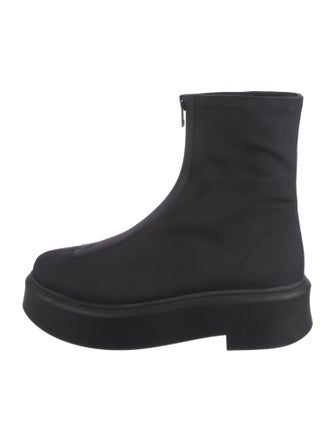 The Row Zipped I Canvas Chelsea Boots