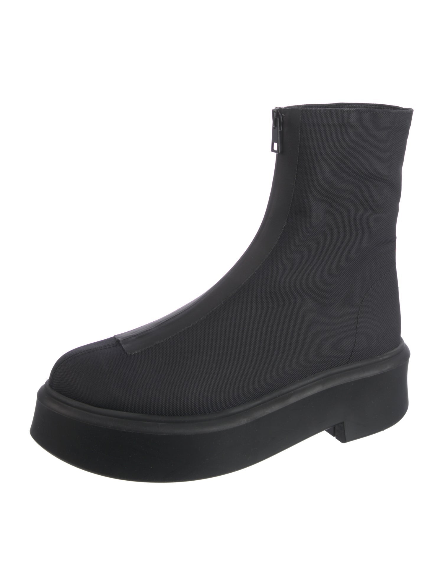 The Row Zipped I Canvas Chelsea Boots