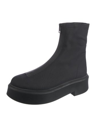 The Row Zipped I Canvas Chelsea Boots
