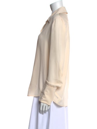 The Row Silk Long Sleeve Button-Up Top