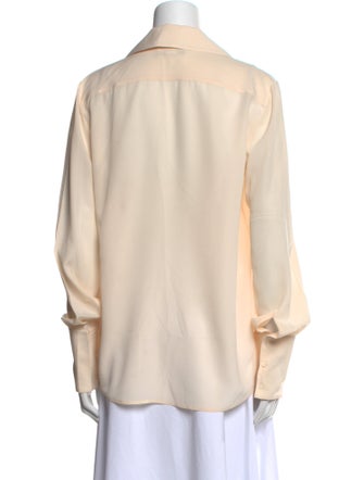 The Row Silk Long Sleeve Button-Up Top