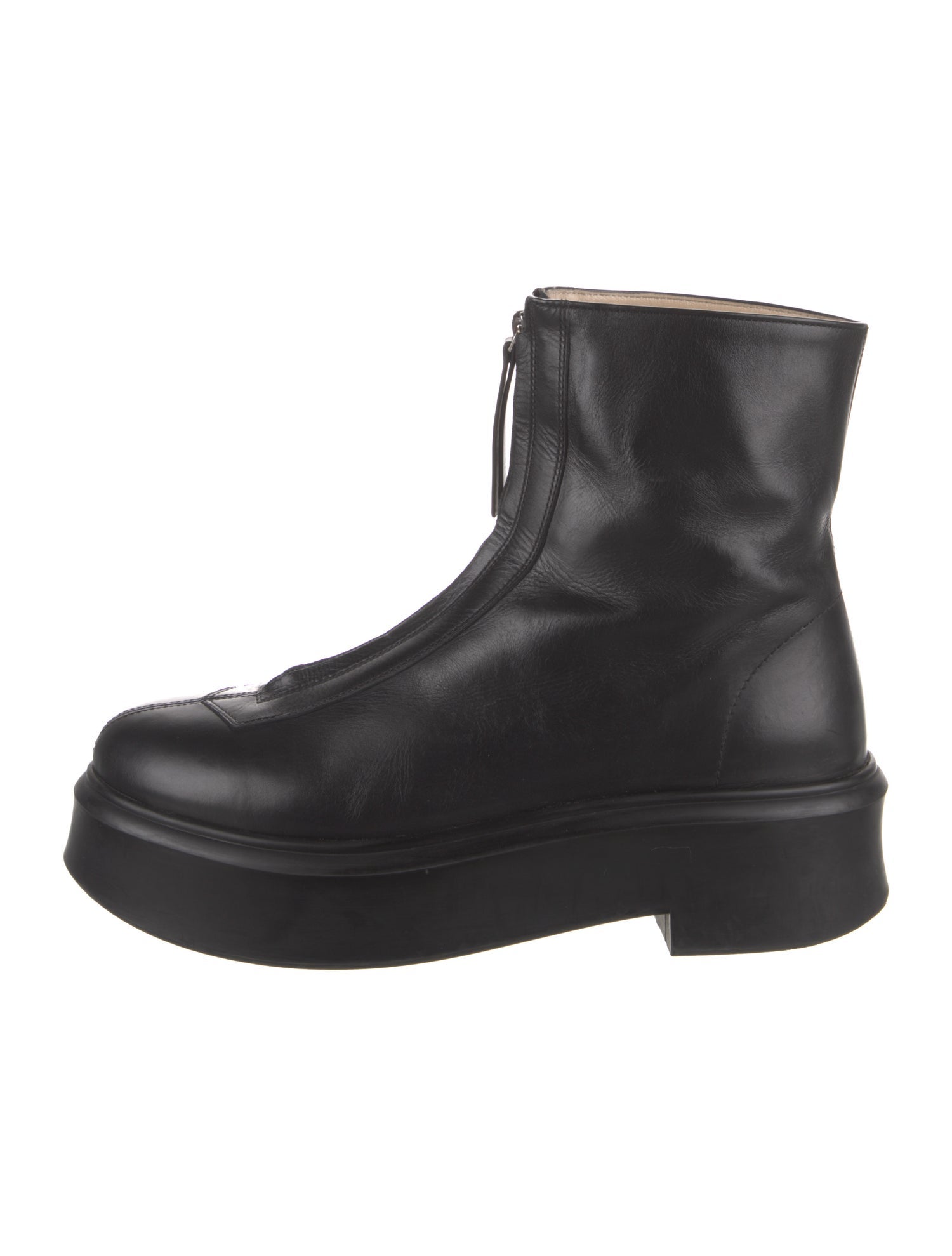 The Row Zipped 1 Leather Combat Boots
