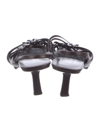 The Row Leather Animal Print Slingback Pumps