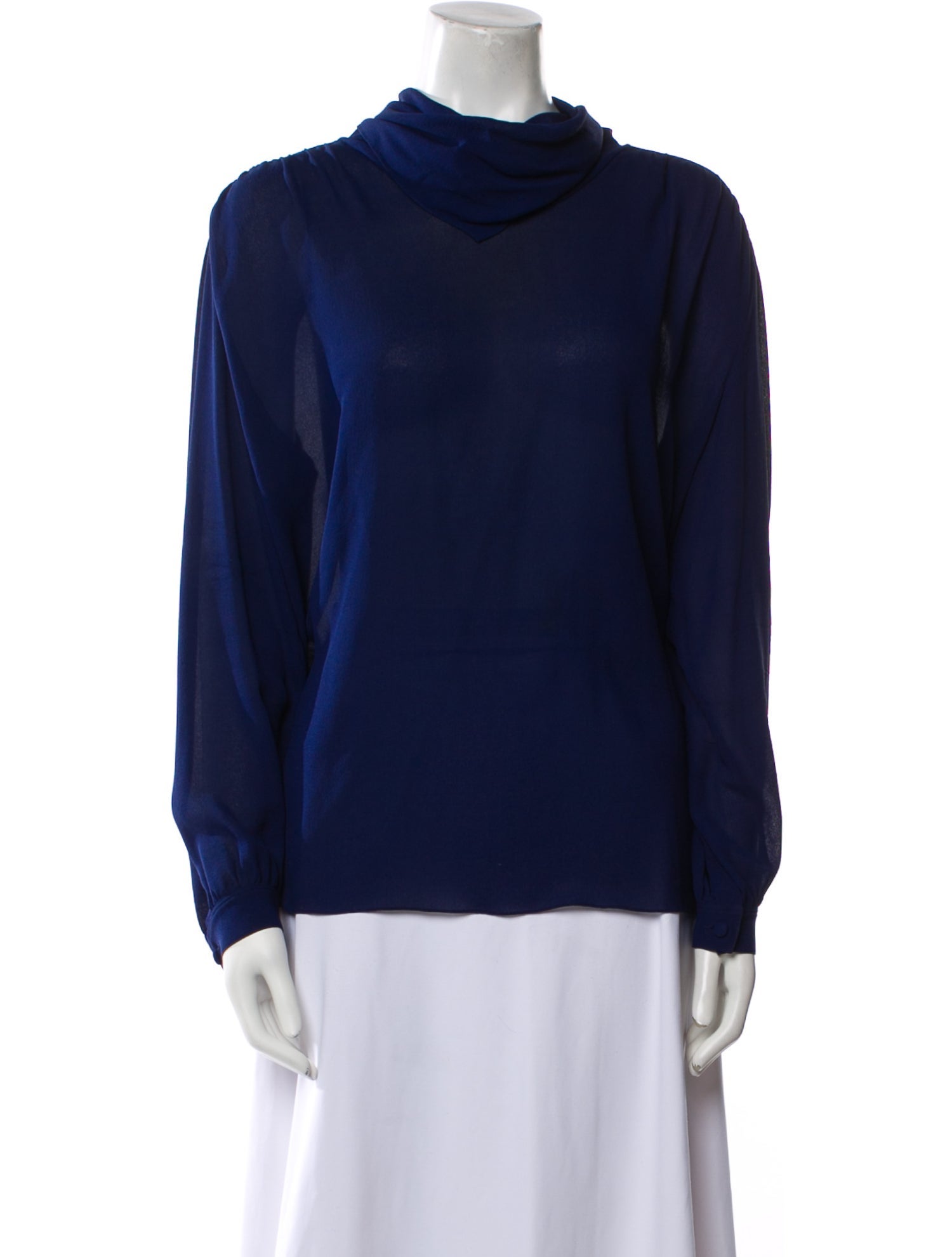 The Row Silk Cowl Neck Blouse